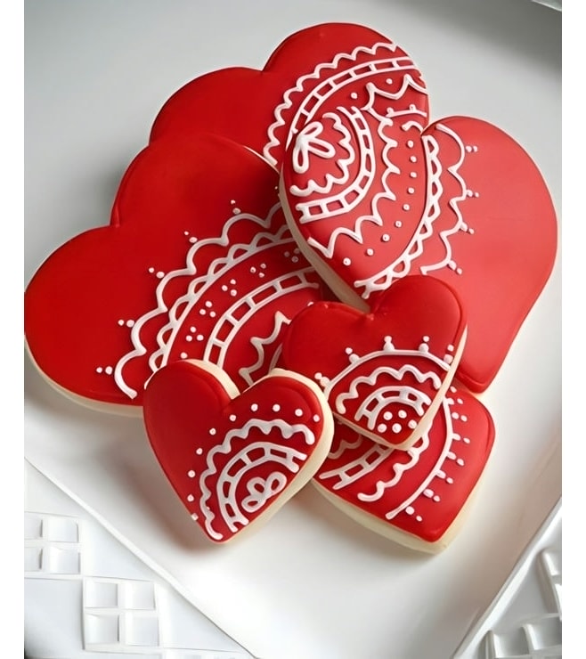White Lace Valentine's Day Cookies