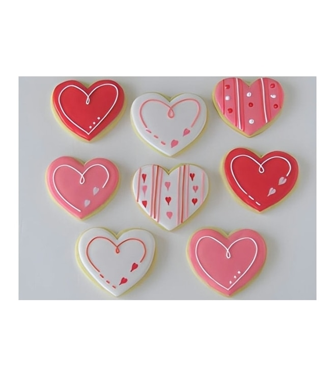 Pink & White Heart Swirls Cookies