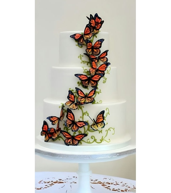 Monarch Butterfly Tiered Cake