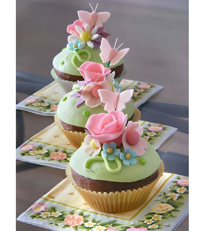 Floral Elegance Cupcakes - Dozen