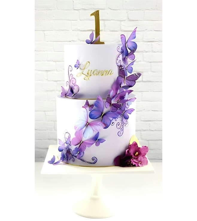 Majestic Butterfly Tiered Cake