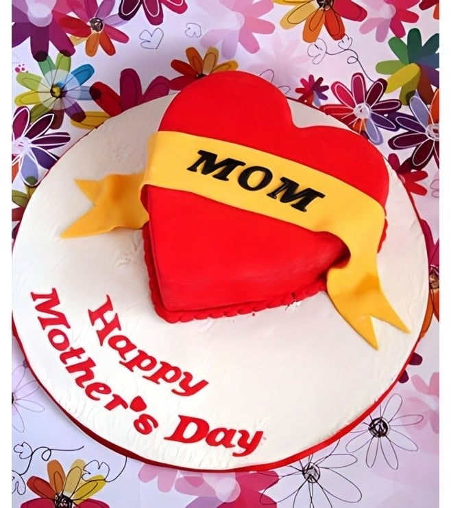 Mother's Day Heart Cake