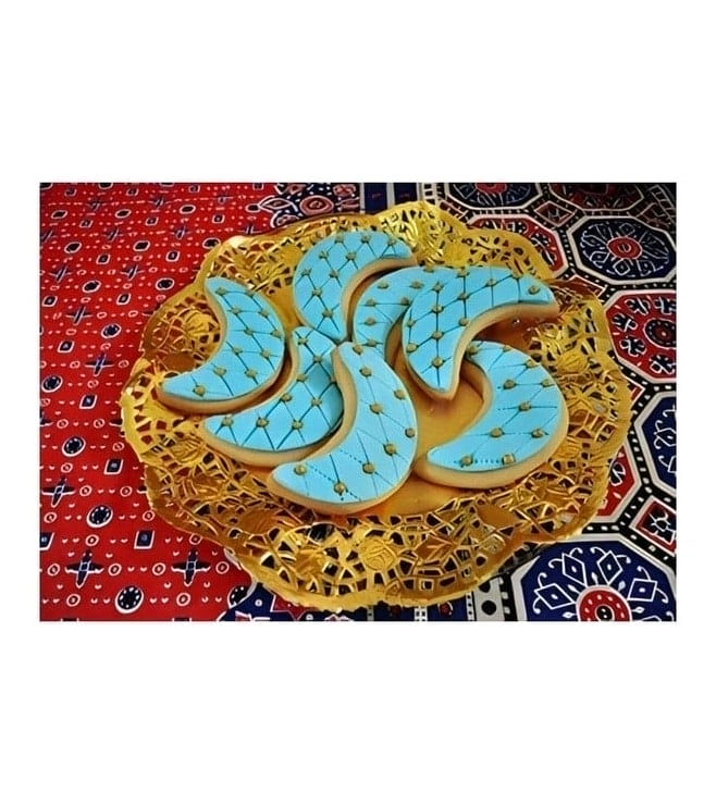 Ramadan Blue Crescent Cookies