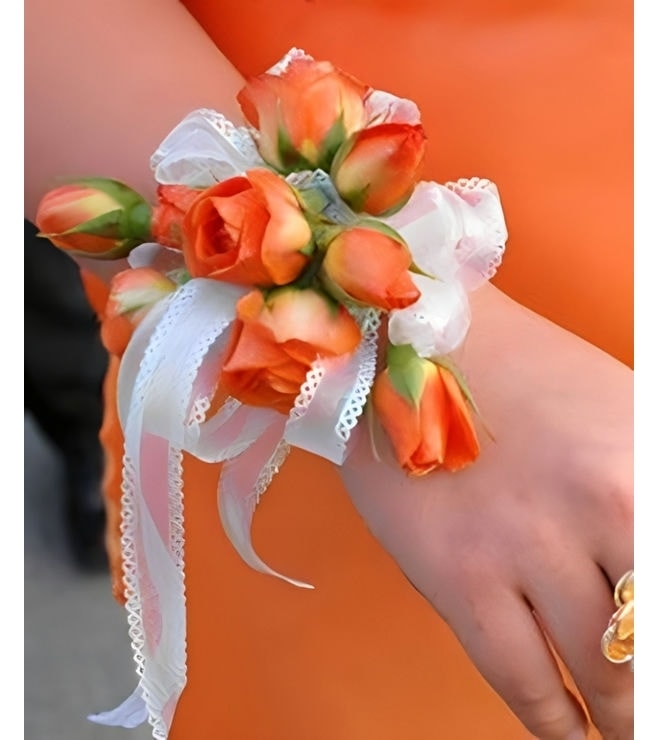 Orange Skies Corsage, Corsages