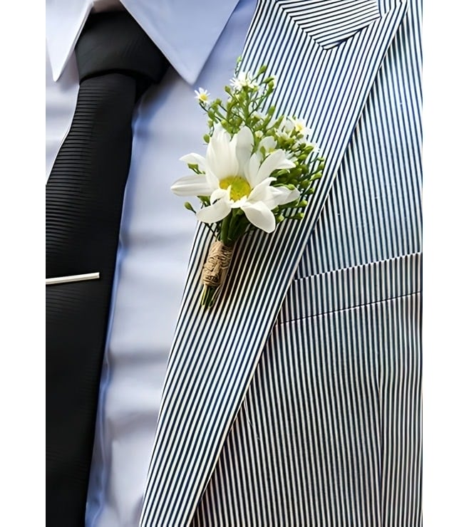White Stallion Boutonniere, Proms and Weddings Gifts