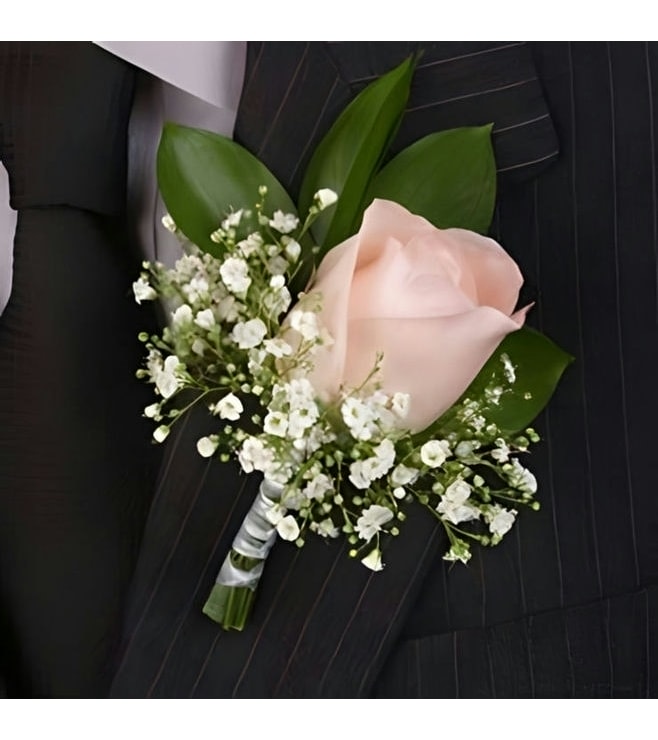 Suave Serenity Boutonniere, Boutonnieres