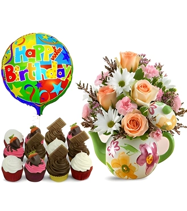 Teapot full of Blooms Birthday Bundle