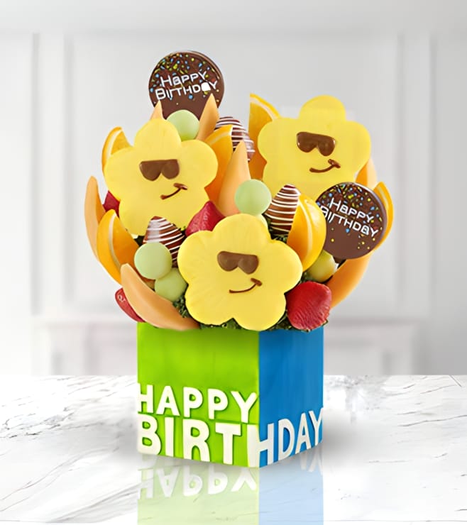 Birthday Treats Fruit Bouquet, Gourmet