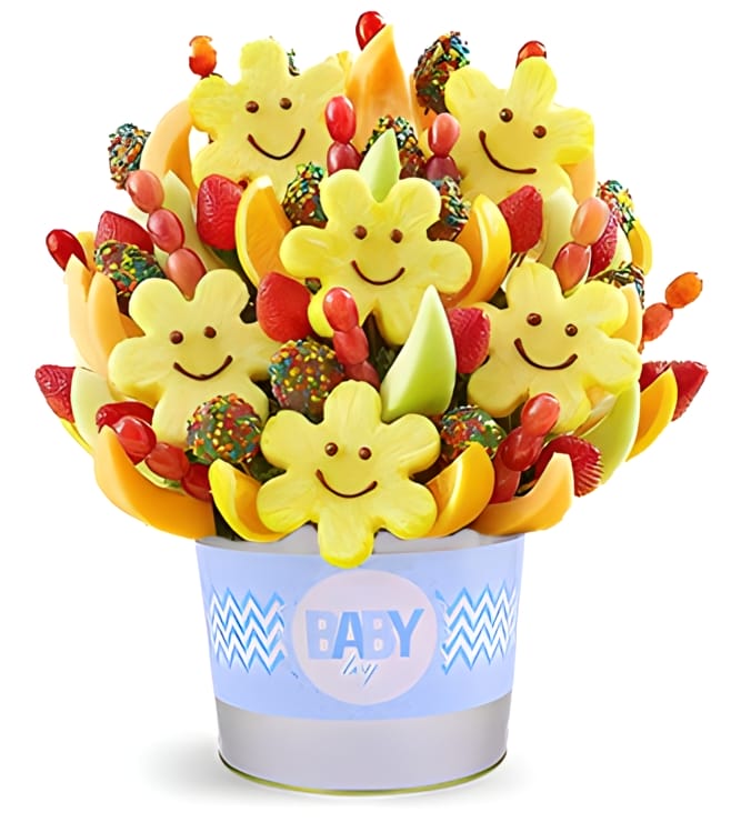 Baby Boy's Welcome Treat, Fruit Bouquets