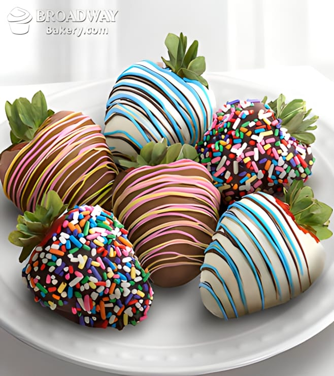 Berry Delight - 6 Dipped Strawberries, Chocolate Covered Strawberries