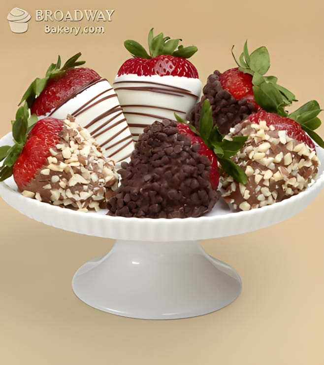 Nuts About Chocolate Covered Strawberries - Half Dozen, New Baby