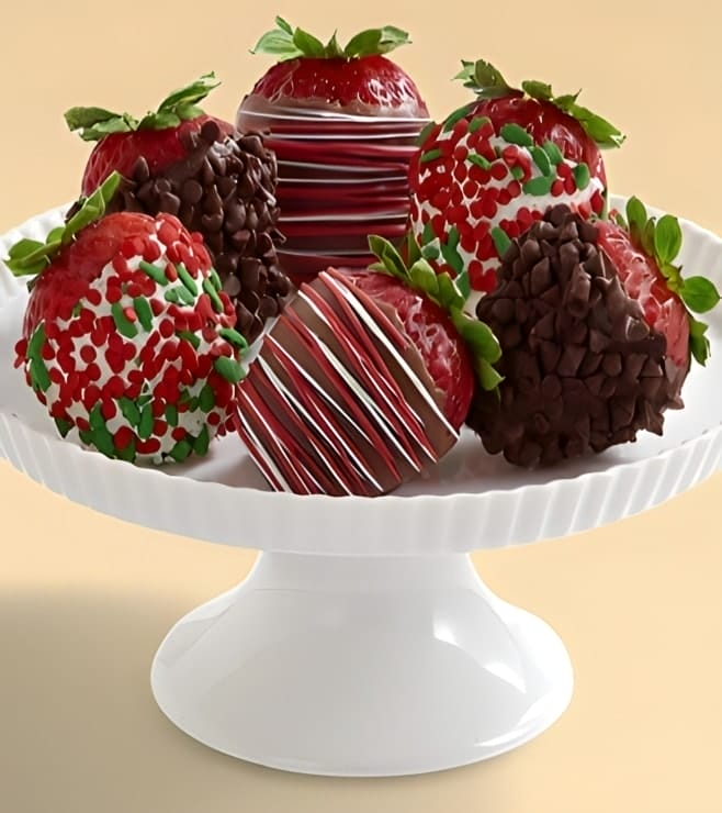 Christmas Confetti Dipped Strawberries