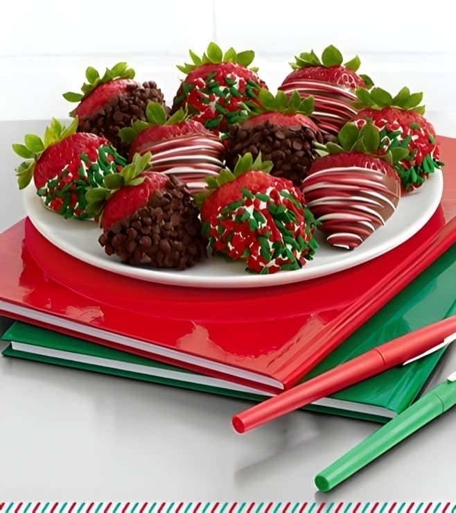 Happy Holidays Dipped Strawberries