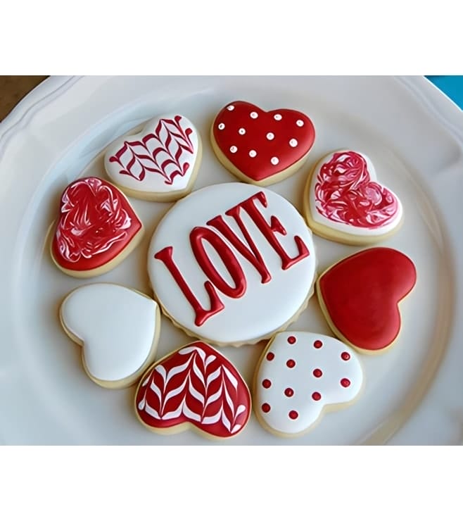 Chic Red and White Valentine's Cookies