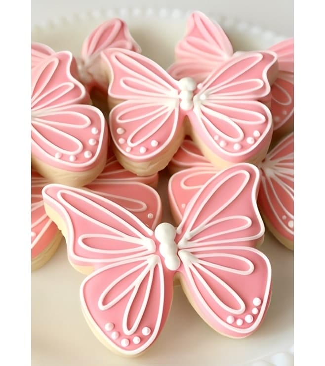 Delicately Pink Butterfly Cookies