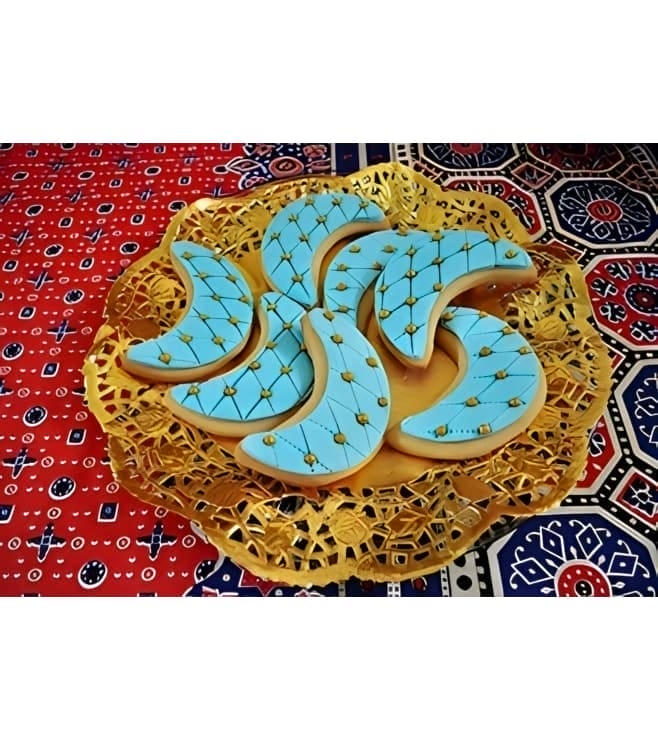 Ramadan Blue Crescent Cookies