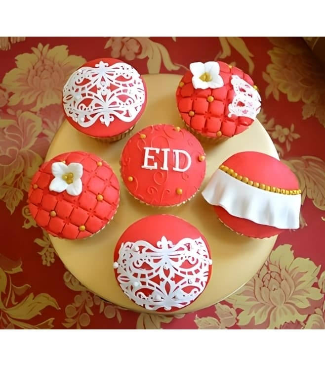 Majestic Red Eid Cupcakes