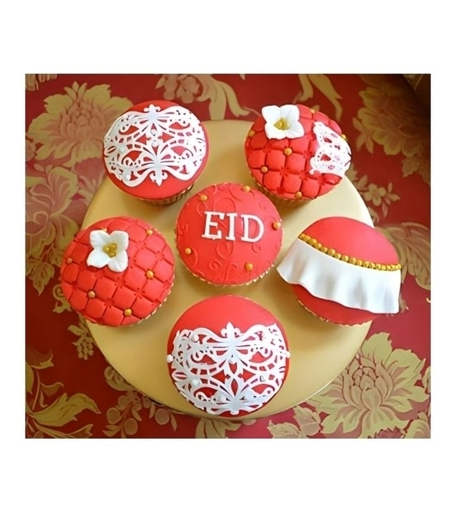 Majestic Red Eid Cupcakes