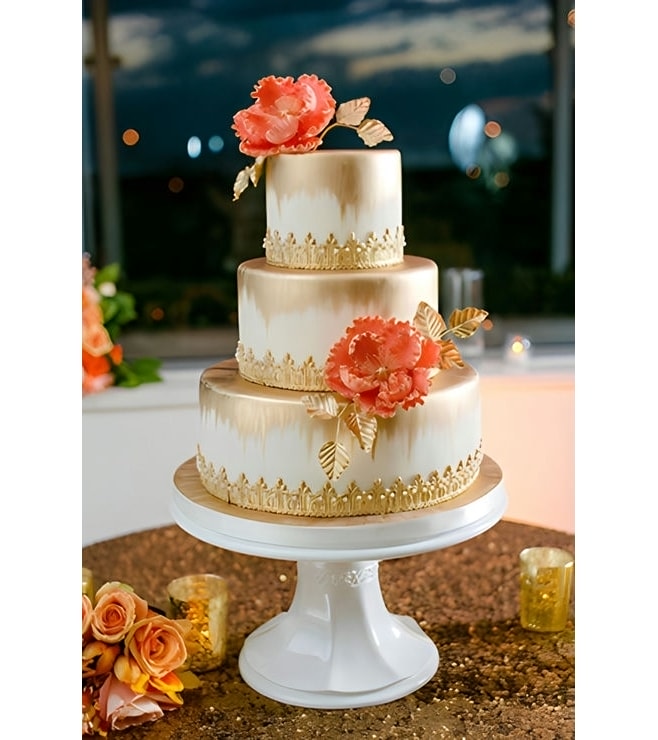 Golden Diwali Tiered Cake