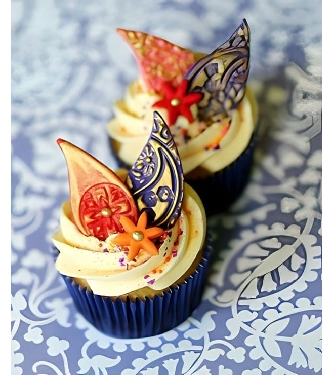 Diwali Frosting Swirls Cupcakes