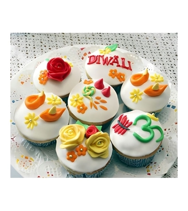 Peace & Love Diwali Cupcakes