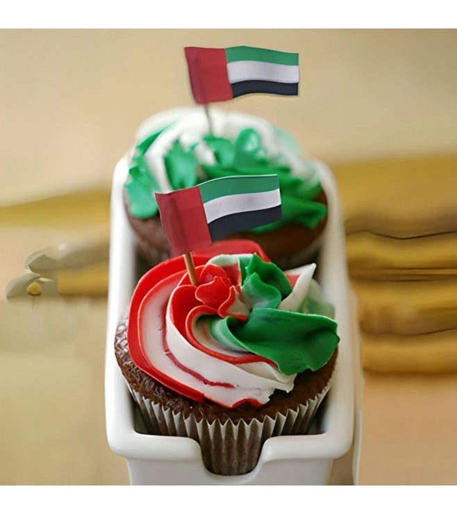 Waving Flag Cupcakes, UAE National Day