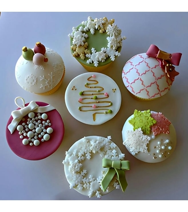 Chic White Christmas - Half Dozen Cupcakes