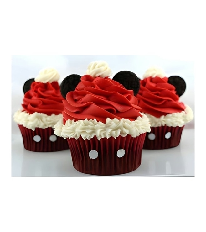 Mickey Mouse Christmas Hats - Dozen Cupcakes