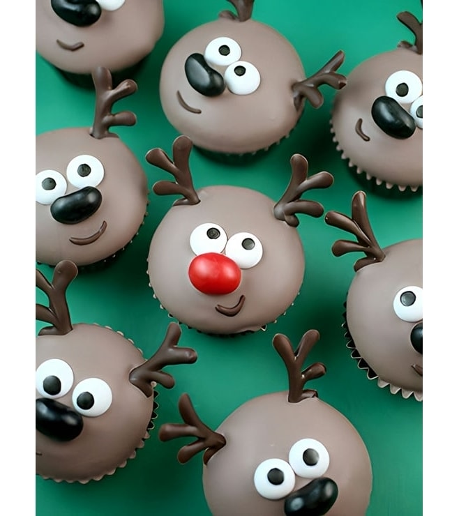 Santa's Reindeers - Half Dozen Cupcakes