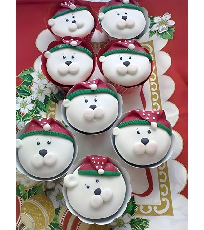 Snuggly Polar Bears - Half Dozen Cupcakes