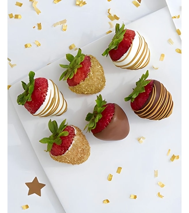 New Year Glamour Dipped Strawberries