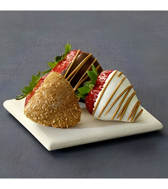 Gold Sparkle Dipped Strawberries
