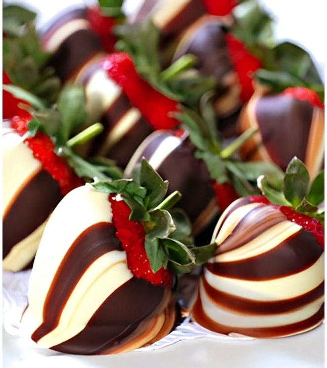 Decadent Swirls Dipped Strawberries