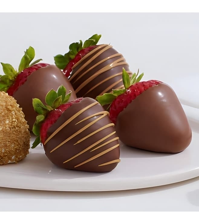 Heart of Gold Dipped Strawberries