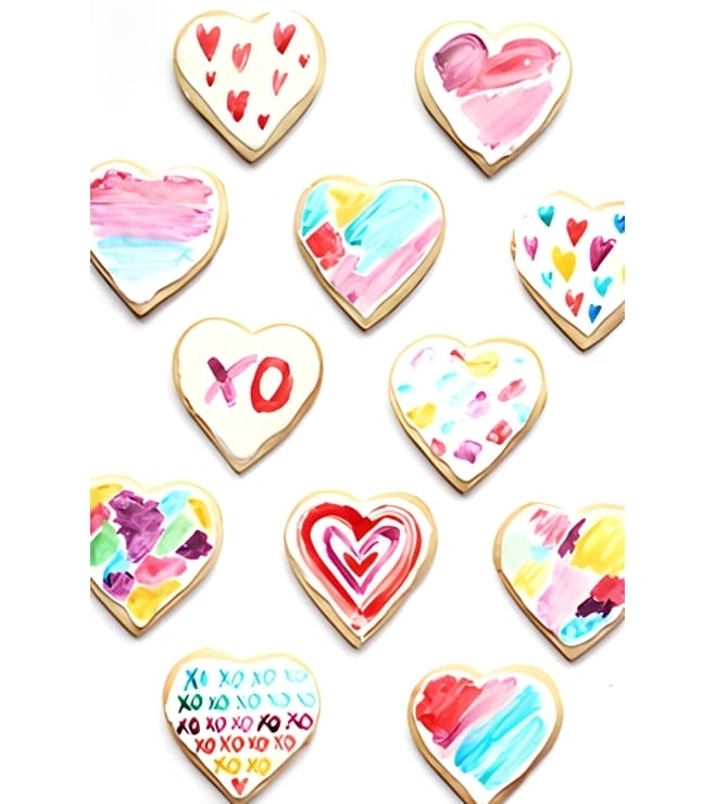 Rainbow Hearts Cookies