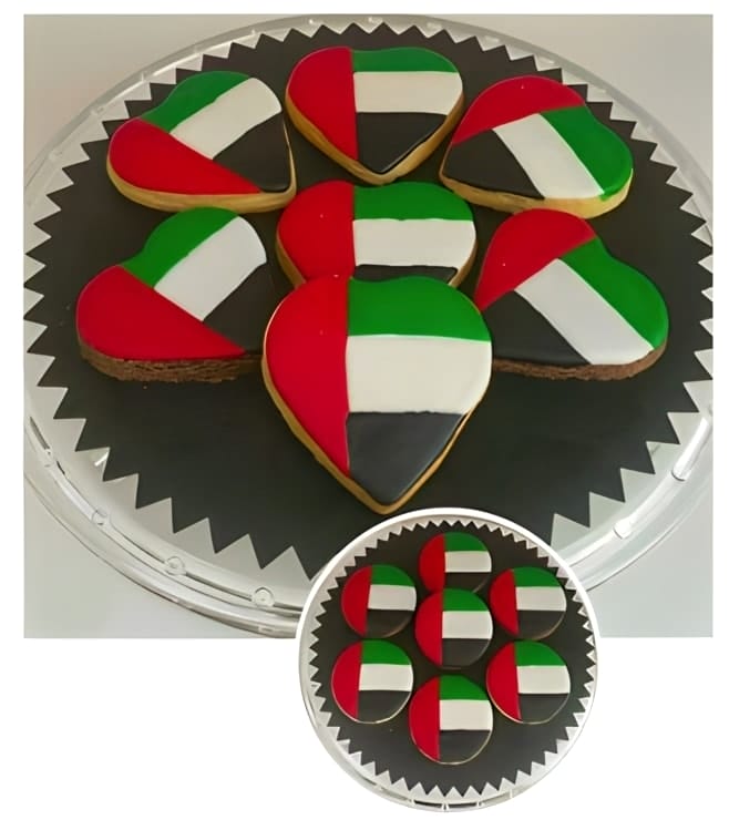 UAE Flag Heart Cookies