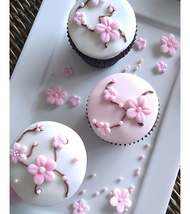 Cherry Blossom Cupcakes - One Dozen