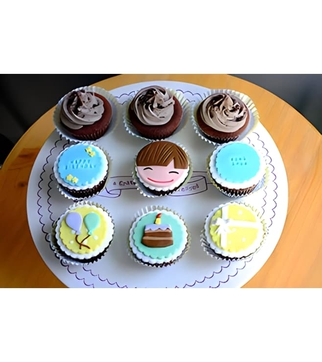 Birthday Boy's Delight Cupcakes -  One Dozen