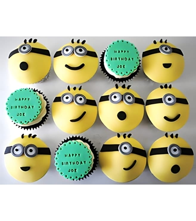 Amusing Minion Cupcakes -  One Dozen