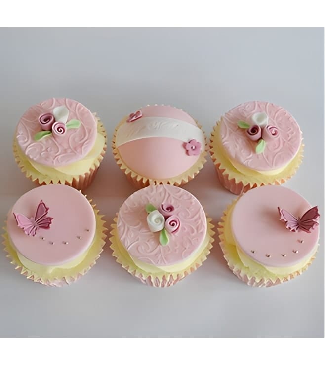 Rose Butterflies Dozen Cupcakes