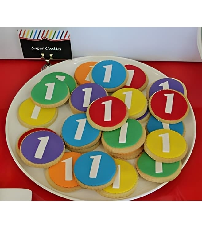 Multicolor Custom Number Cookies