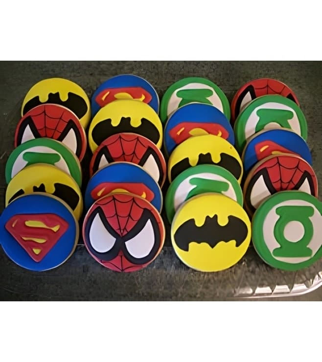 Superhero Emblem Cookies