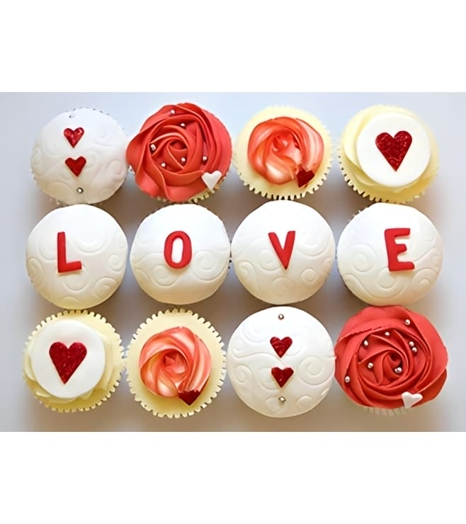 Beloved Rose Dozen Cupcakes