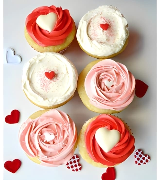 A Lover's Rose Dozen Cupcakes