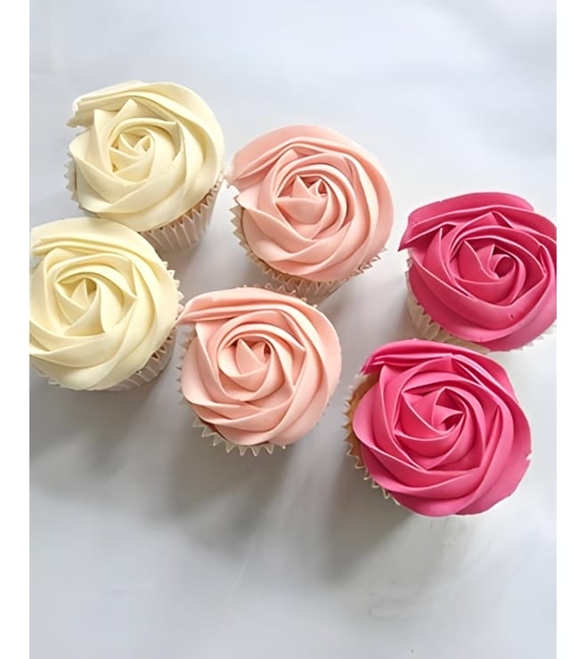 Shades of Roses Dozen Cupcakes