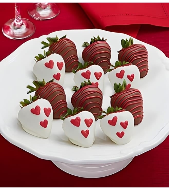 Hearts & Roses Dipped Strawberries