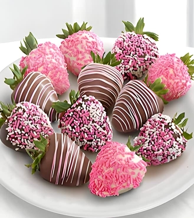 Sprinkle of Love Dipped Strawberries