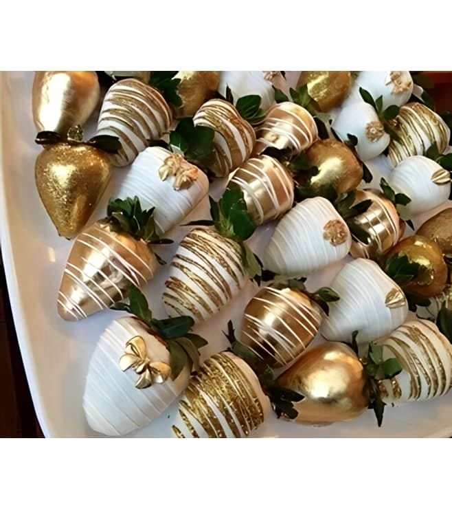 Touch Of Gold Dipped Strawberries