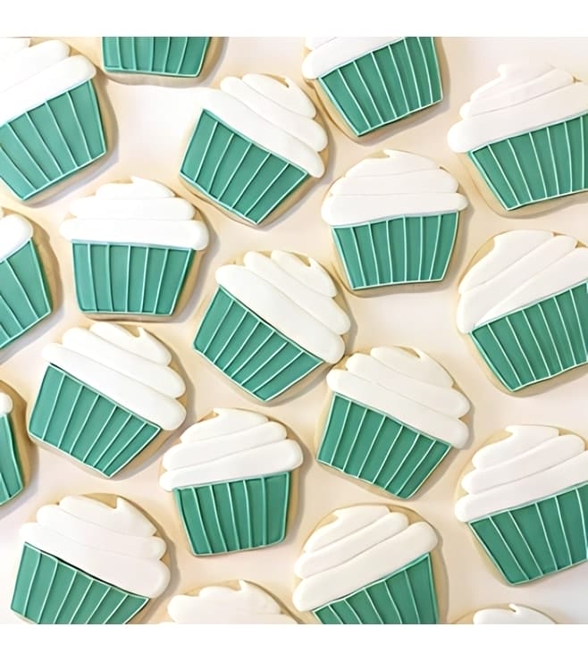 Teal Cupcake Cookies