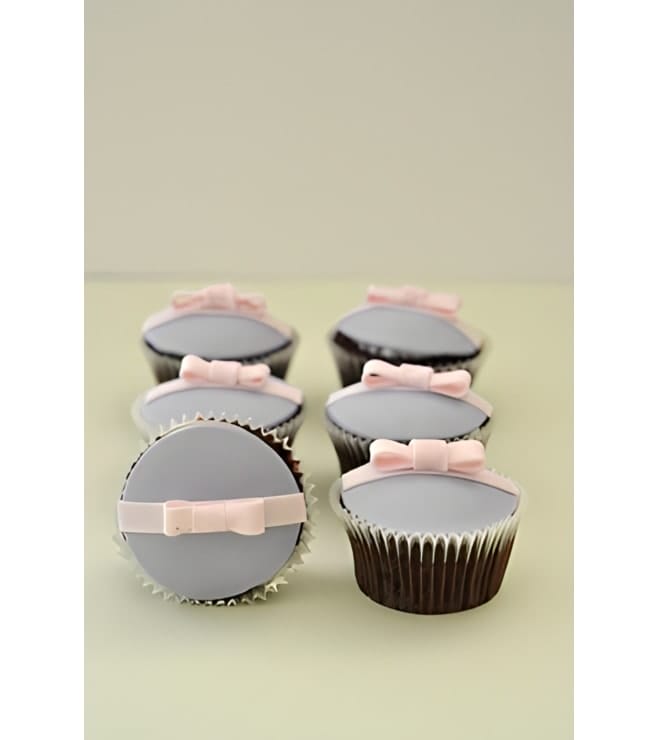 Pink Bow Dozen Cupcakes